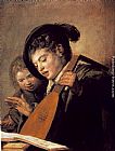 Frans Hals Famous Paintings - Two Boys Singing